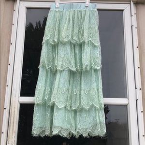Dainty Jewells mint green maxi skirt small (women)